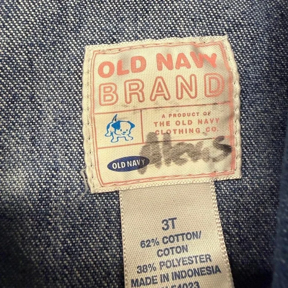 Vintage 2005 Old Navy blue denim jacket with bow detail, size 3T Cotton
